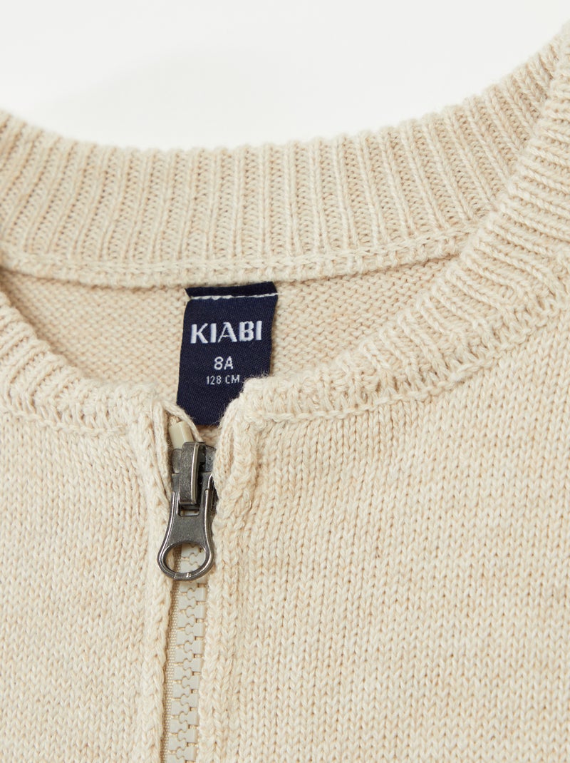 Gilet zippé - collection facile à enfiler Beige - Kiabi