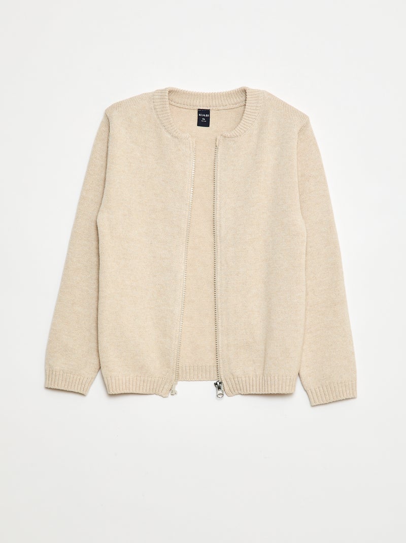 Gilet zippé - collection facile à enfiler Beige - Kiabi