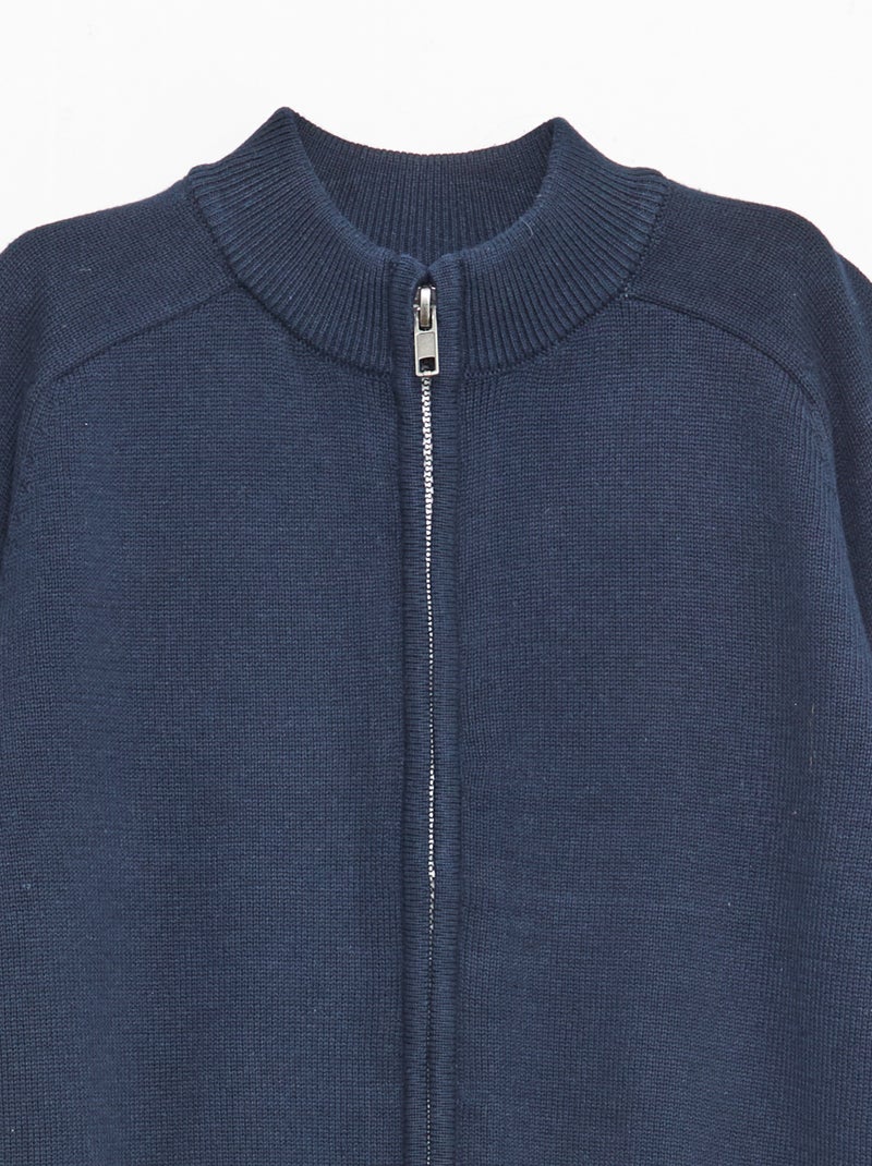 Gilet zippé à col montant Bleu - Kiabi