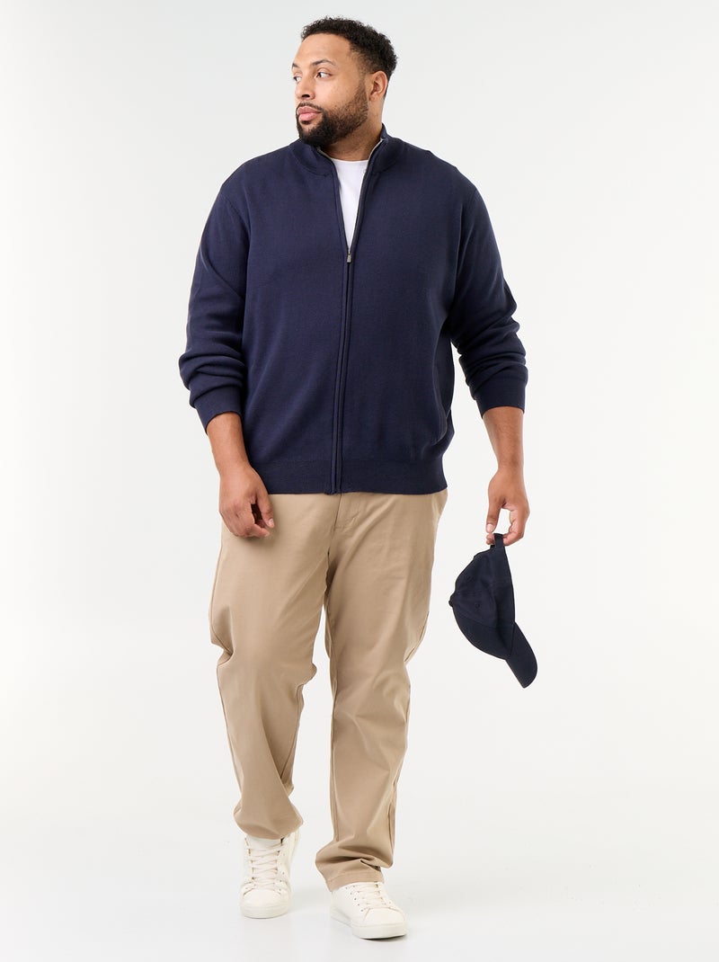 Gilet zippé à col montant Bleu - Kiabi