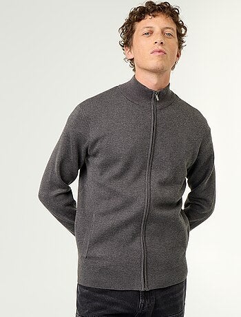 Gilet zippé à col montant