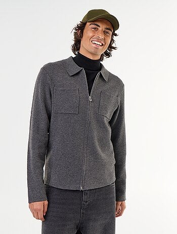 Gilet zippé avec col chemise