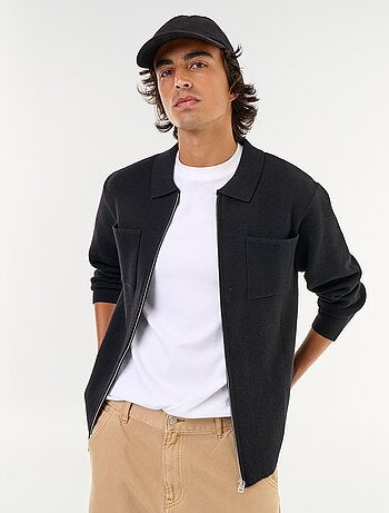 Gilet zippé avec col chemise