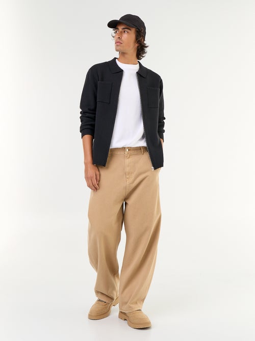 Gilet zippé avec col chemise - Kiabi