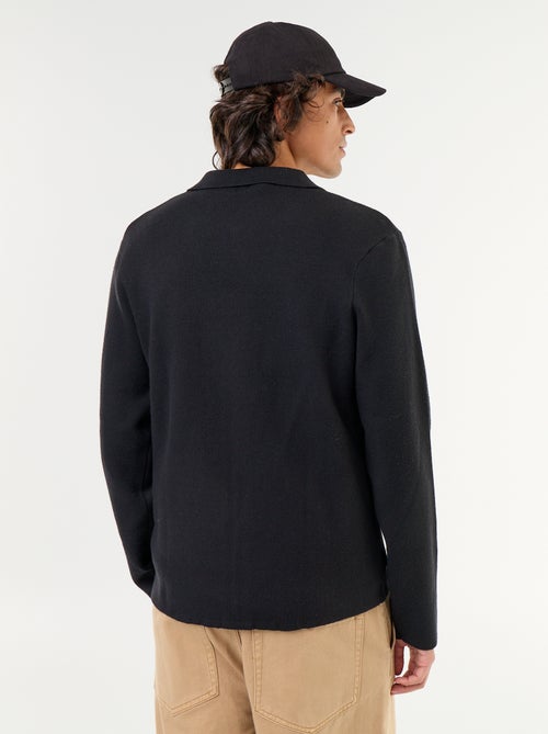 Gilet zippé avec col chemise - Kiabi