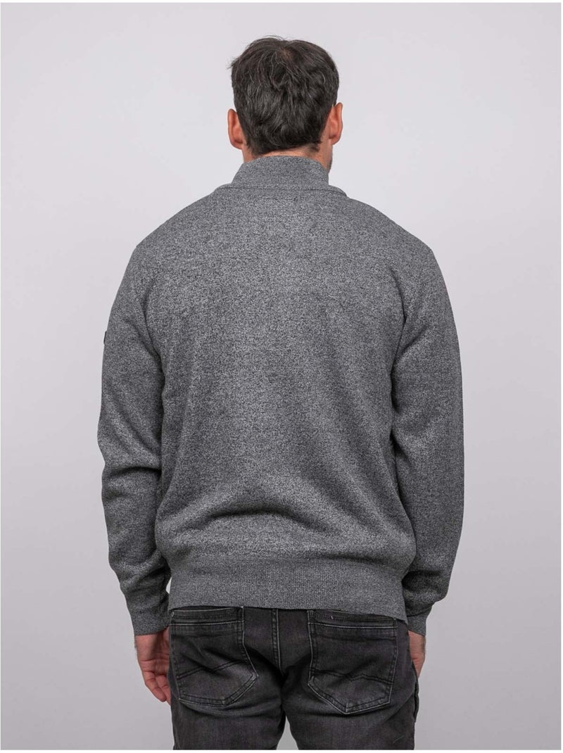 Gilet zippé col montant motif géométrique lideral Gris - Kiabi