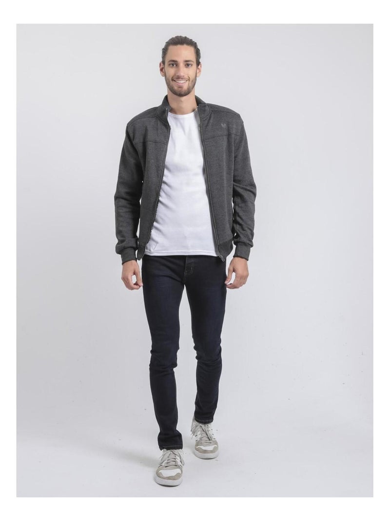 Gilet zippé col montant wilzoky gris anthracite - Kiabi