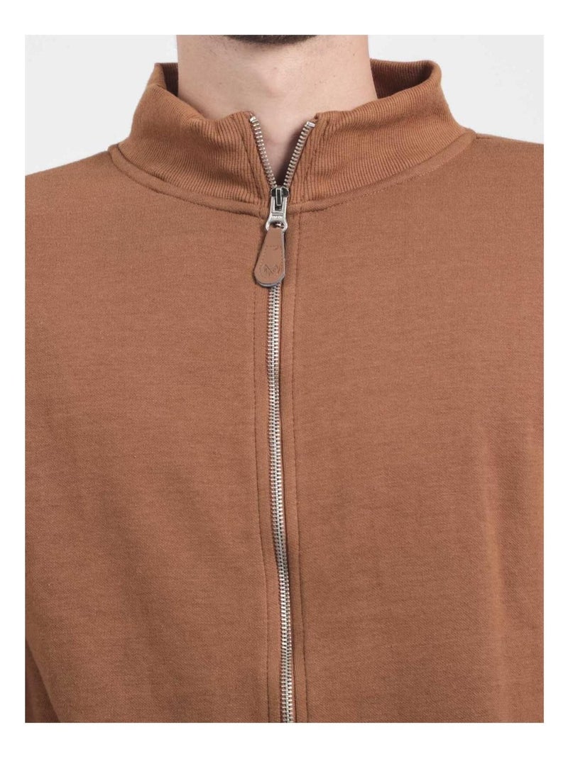 Gilet zippé col montant wits Marron caramel - Kiabi