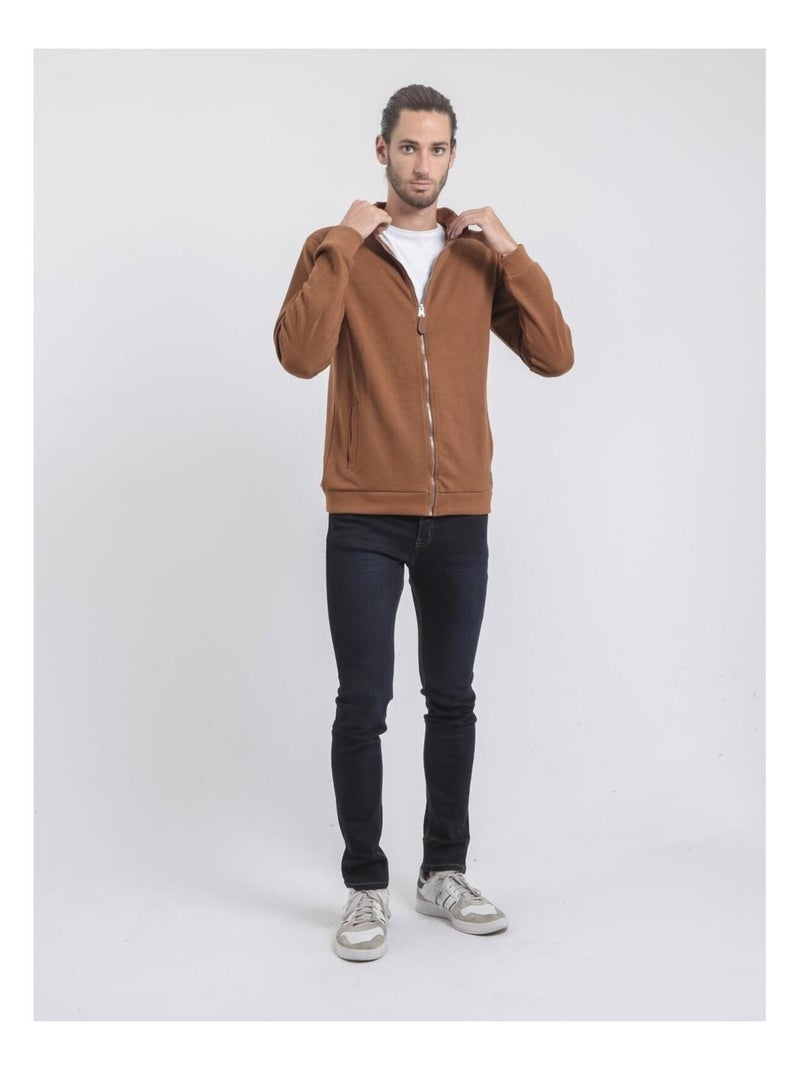 Gilet zippé col montant wits Marron caramel - Kiabi