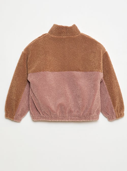 Gilet zippé effet moutonné - Kiabi