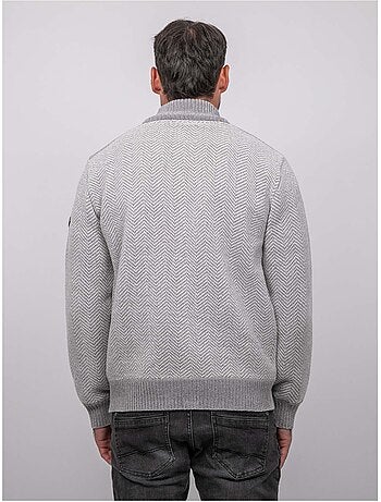 Gilet zippé motif chevrons lenidico