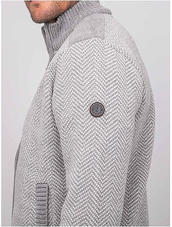 Gilet zippé motif chevrons lenidico