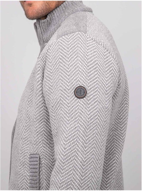 Gilet zippé motif chevrons lenidico - Kiabi