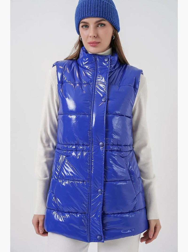 Gilet zippé texturé avec col de veste bdart Bleu électrique - Kiabi