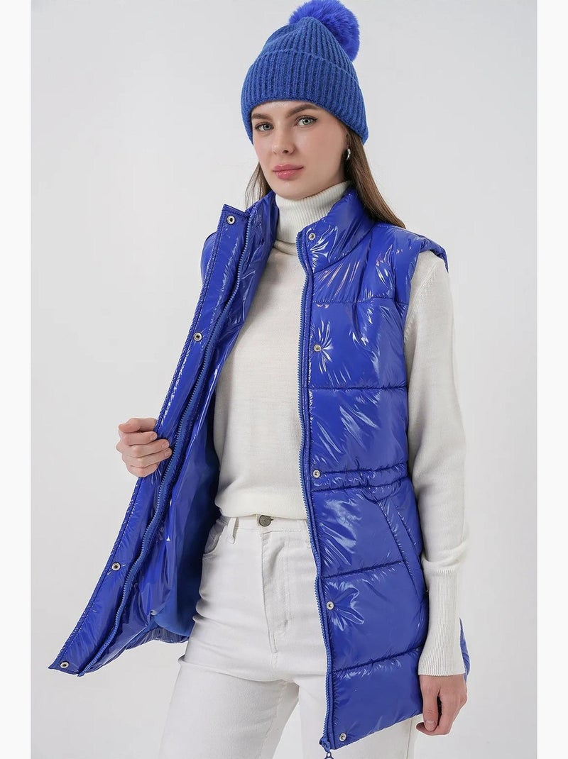 Gilet zippé texturé avec col de veste bdart Bleu électrique - Kiabi
