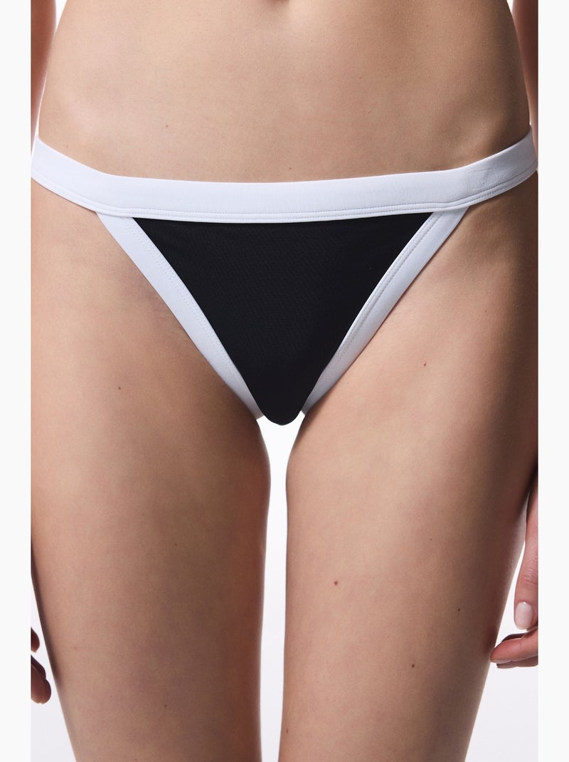 Gina extra super lage taille bikinibroekje penti Zwart Wit - Kiabi
