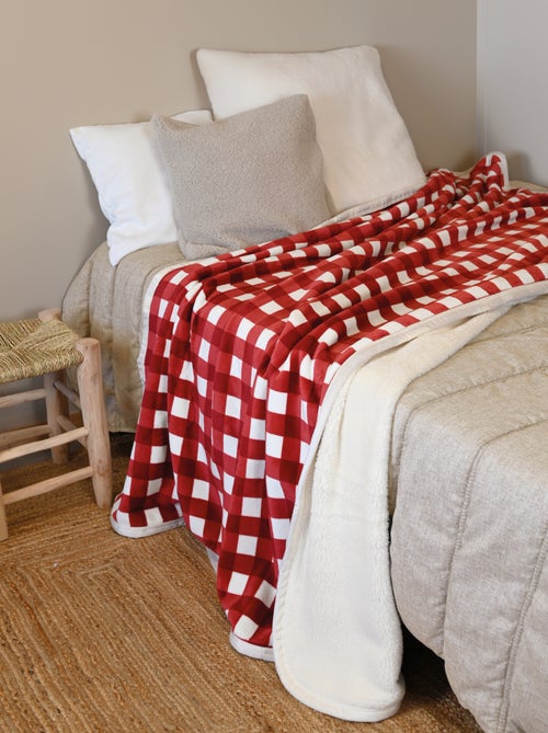Gingham fleece hoes voor bank en bed - Kiabi Gingham fleece hoes voor bank en bed - Kiabi