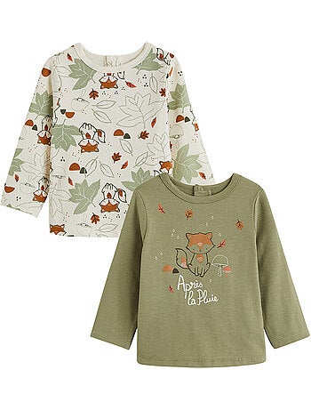 Ginkgo 2-pack baby t-shirts met lange mouwen