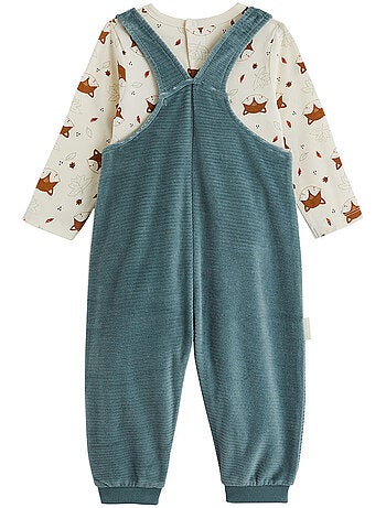 Ginkgo corduroy babyoveralls en t-shirt set