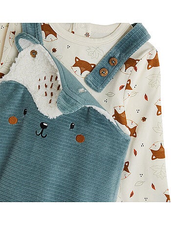Ginkgo corduroy babyoveralls en t-shirt set