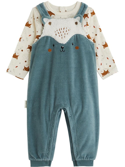 Ginkgo corduroy babyoveralls en t-shirt set - Kiabi