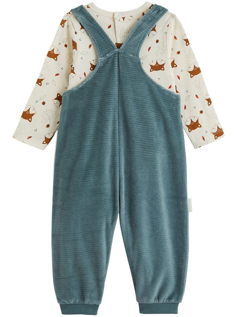 Ginkgo corduroy babyoveralls en t-shirt set Groen - Kiabi