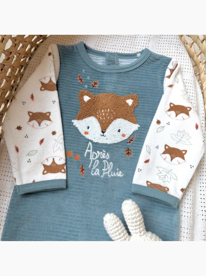 Ginkgo velours babypyjama Groen - Kiabi