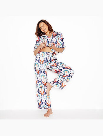 Girly broek 7/8 multikleur wit