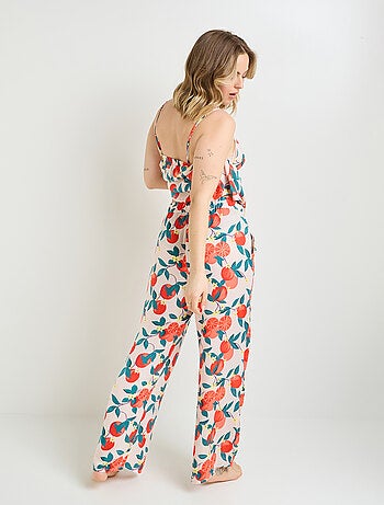 Girly broek 7/8 multikleur wit