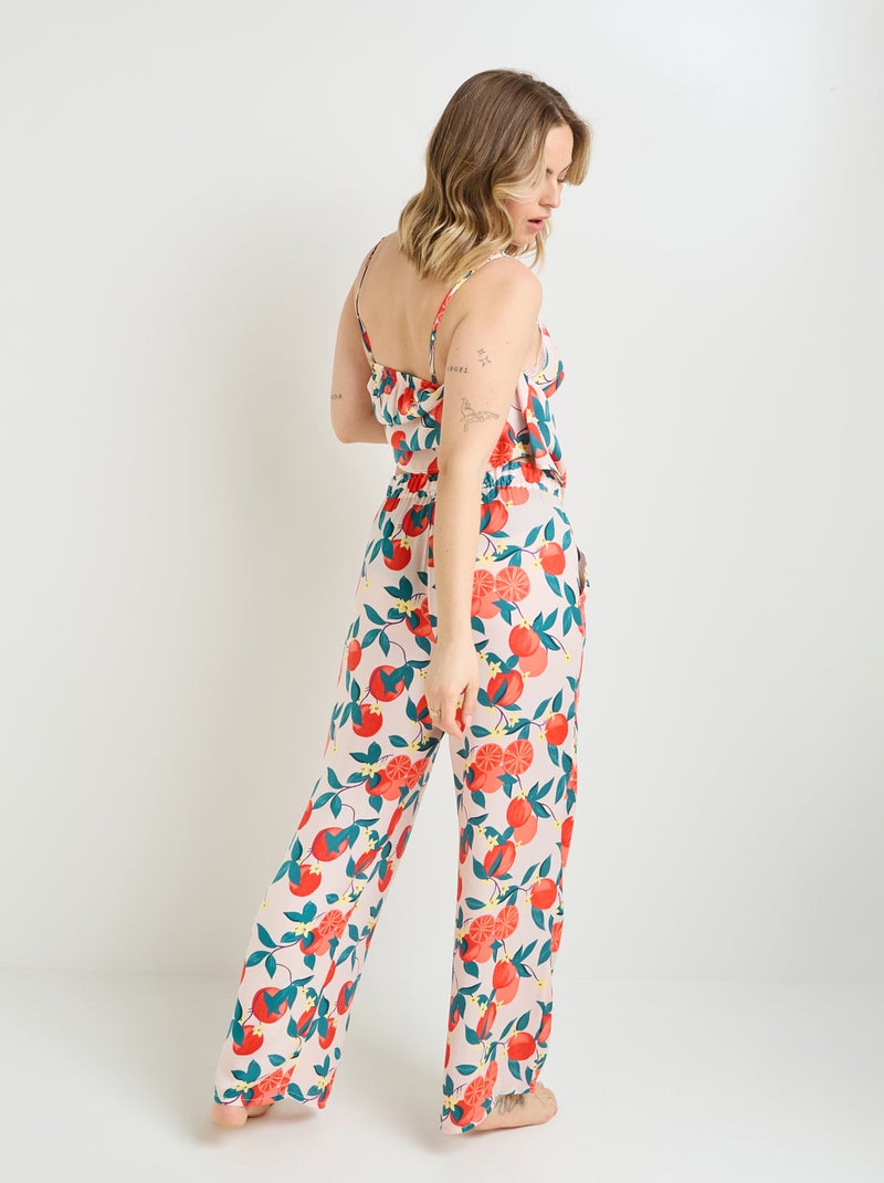 Girly broek 7/8 multikleur wit Wit Multikleur - Kiabi