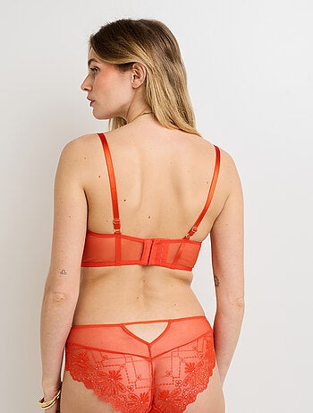 Glam beha balconette bustier oranje