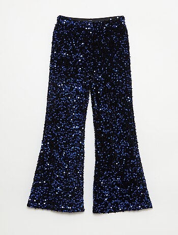 Glanzende broek, flared fit