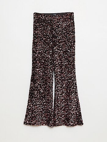 Glanzende broek, flared fit