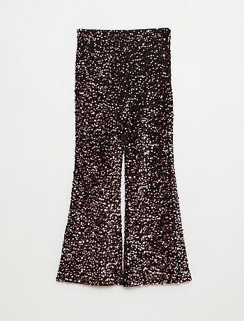 Glanzende broek, flared fit