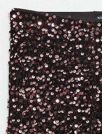 Glanzende broek, flared fit