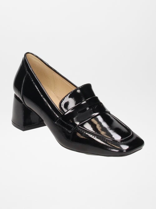 Glanzende loafers met hak - Kiabi