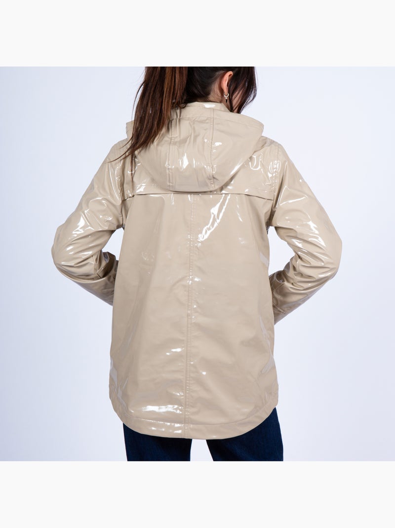 Glanzende regenjas voor dames 'breizh ocean', regenjas voor dames Zand - Kiabi
