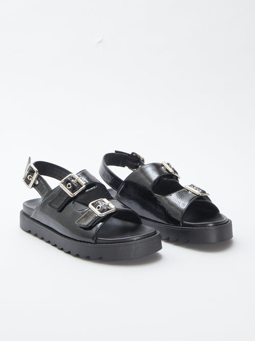 Glanzende sandalen met twee bandjes - Kiabi