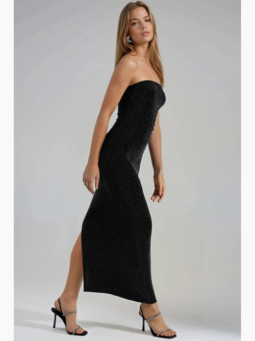 Glanzende strapless bodycon maxi-jurk busem - Kiabi