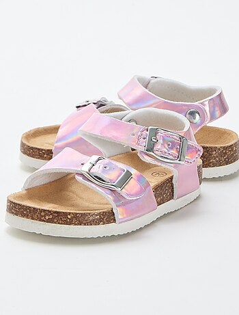 Sandaal met luipaardprint en bandjes