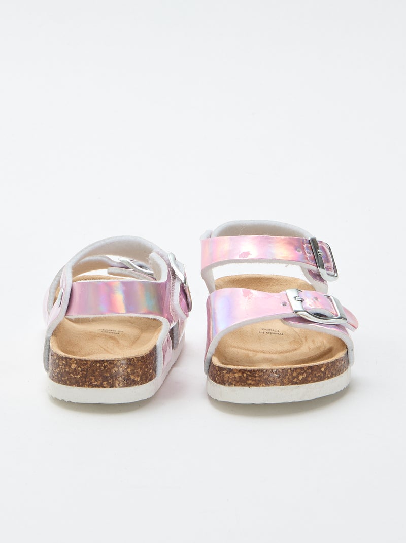 Glimmende sandalen met bandjes Rose - Kiabi