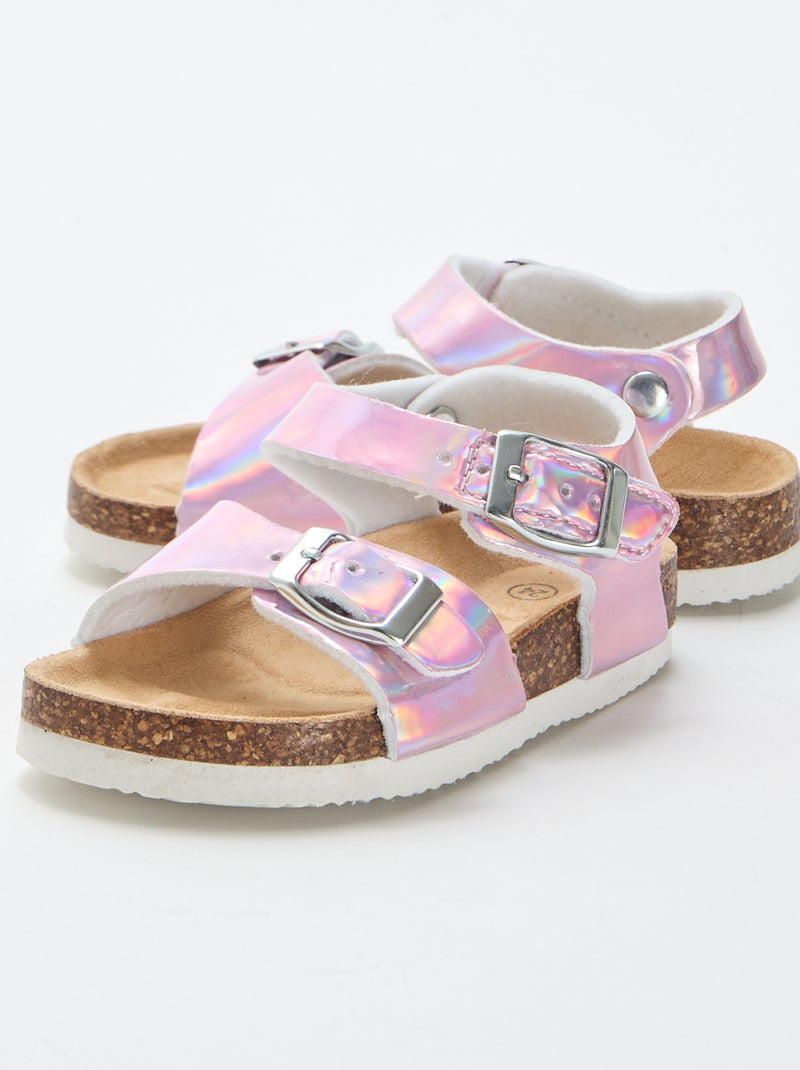 Glimmende sandalen met bandjes Rose - Kiabi