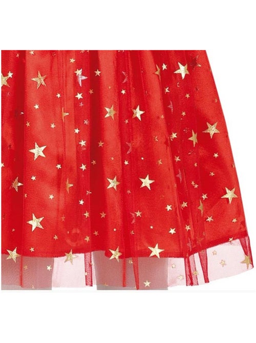 Glitterend kerstvrouwenkostuum met riem - Kiabi