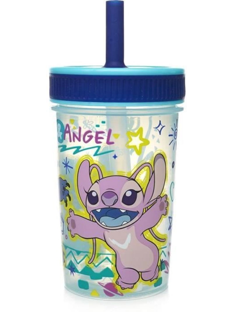 Gobelet à paille - thermobaby - lilo & stitch - 420 ml - anti-fuite - sans bpa Bleu - Kiabi