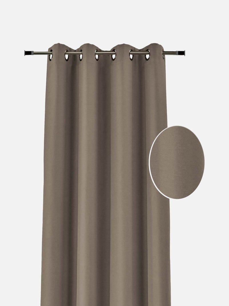 Gordijn met fleecevoering Taupe - Kiabi
