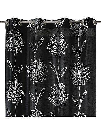 Gordijn met metallic bloemmotieven