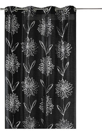 Gordijn met metallic bloemmotieven