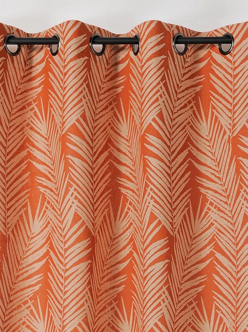 Gordijn met palmbladprint Oranje - Kiabi