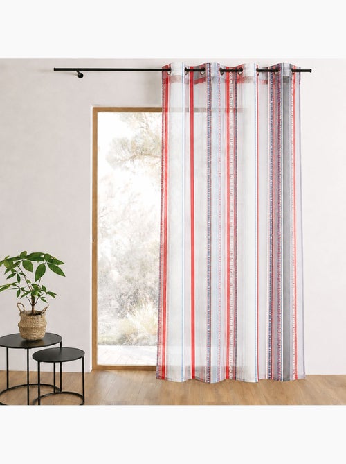 Gordijn van jacquard-organza met verticale strepen - Kiabi