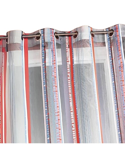 Gordijn van jacquard-organza met verticale strepen - Kiabi